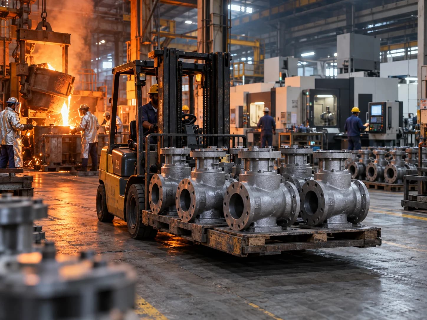 Castings moving from foundry to machine shop